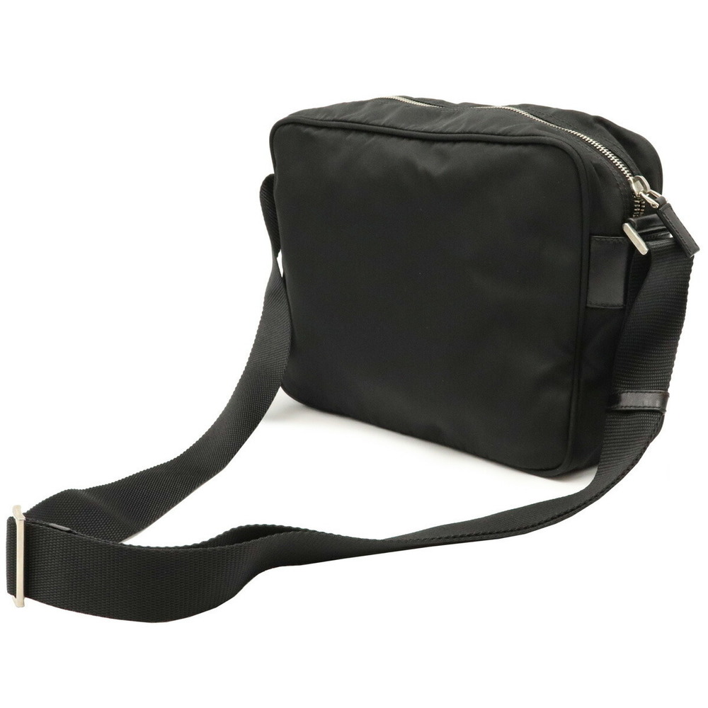Prada Shoulder Bag Diagonal Nylon Leather Black Hardware - Picture 2 of 9